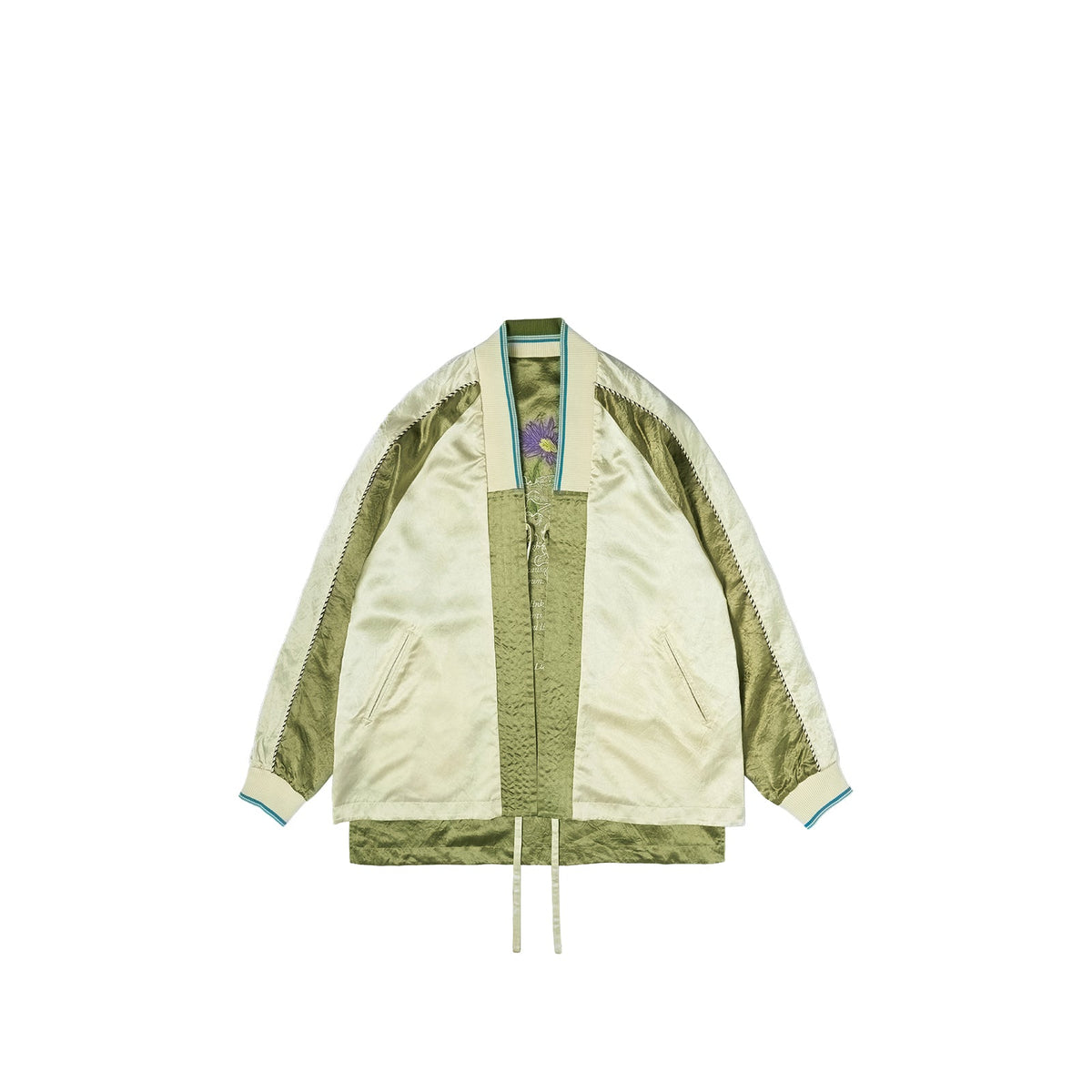 Daisy Embroidered Robe Green
