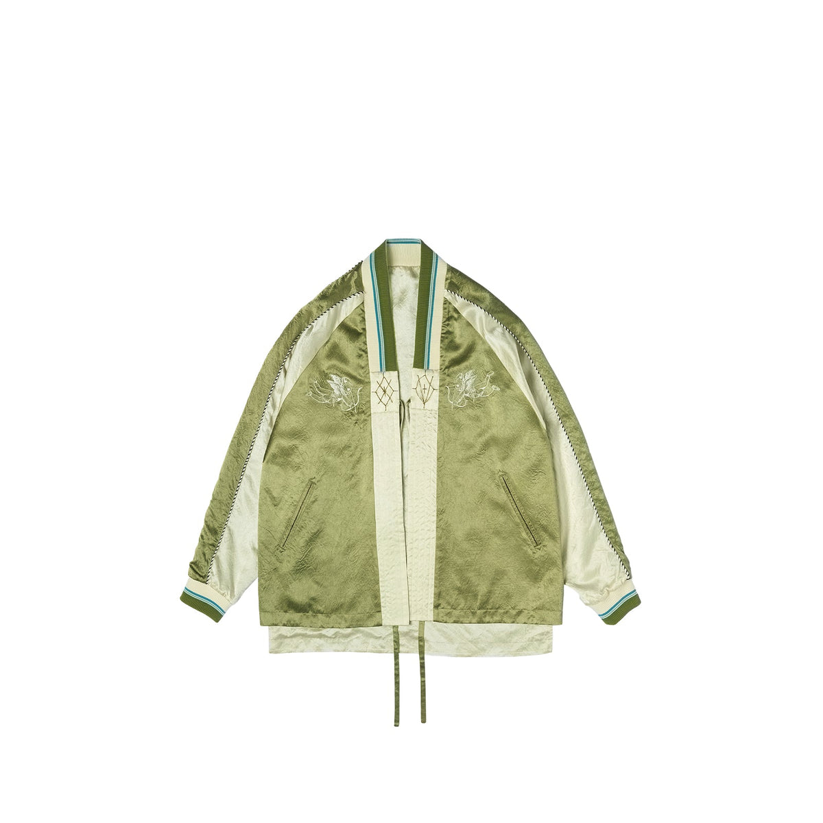 Daisy Embroidered Robe Green