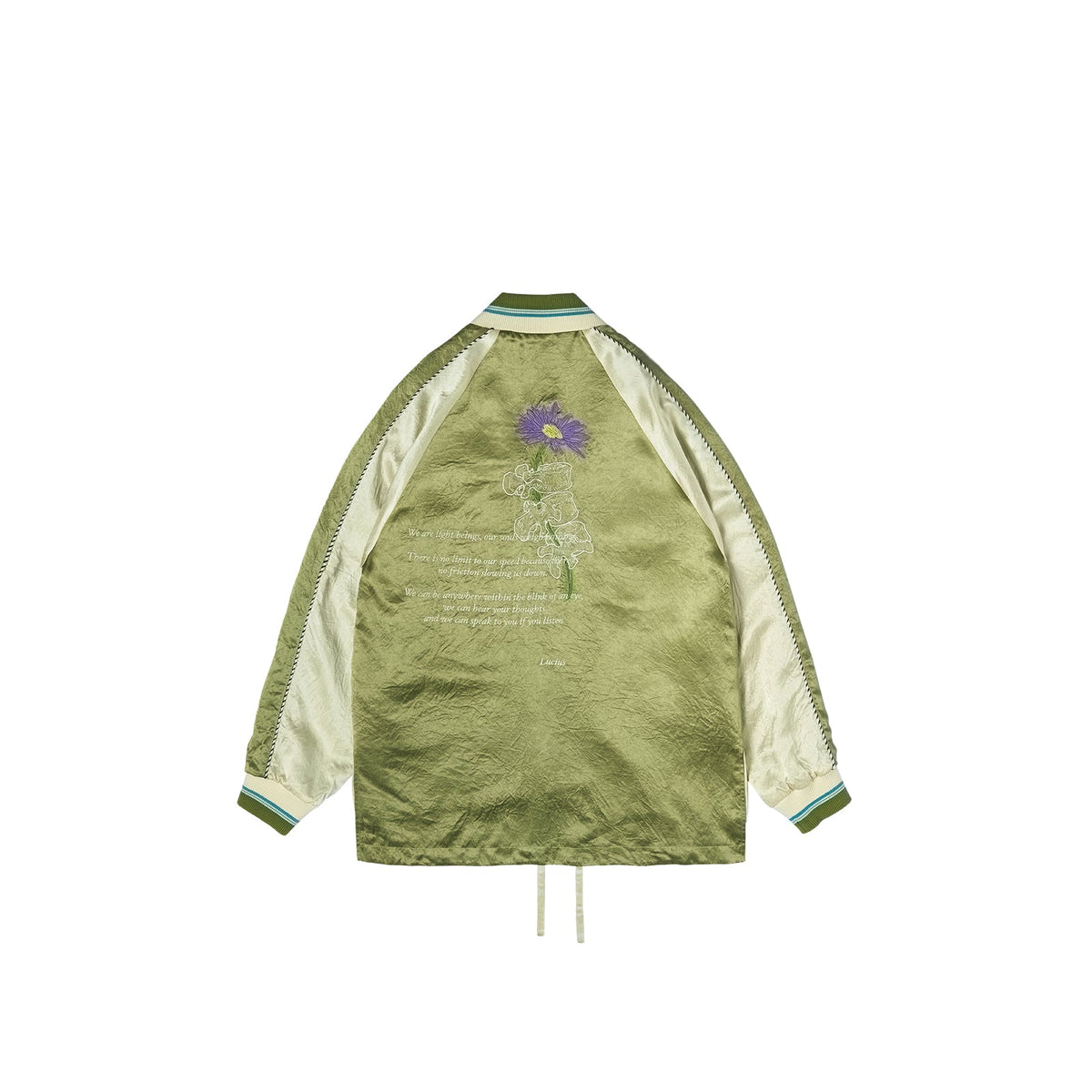 Daisy Embroidered Robe Green